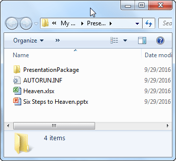 Folder with the copied files
