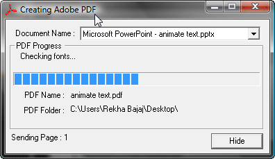 Creating Adobe PDF