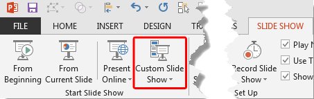 Custom Slide Show button