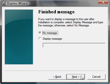 Finished message