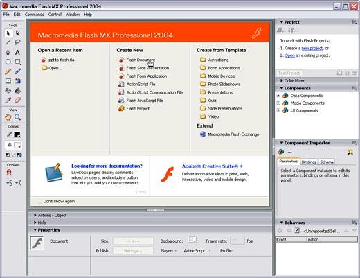 New Flash document