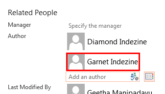Selected contact added as author