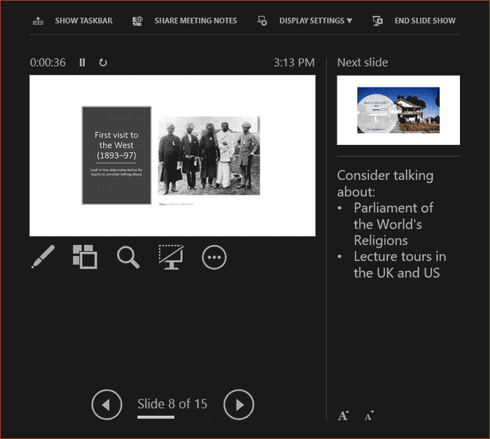 Presenter View while presenting online Presenter View while presenting online