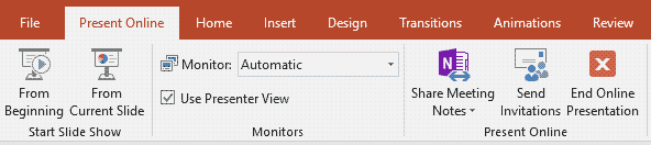Present Online tab of the Ribbon