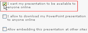 Make presentation available to everyone online