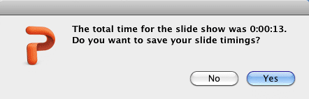 Do you want to save your slide timings?