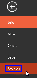Save As option within File menu