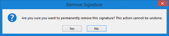 Remove Signature window