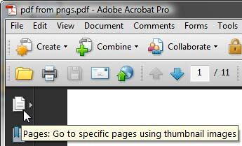 Pages button