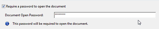Password to open Password to open