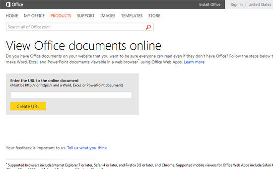 Microsoft Office Web Viewer