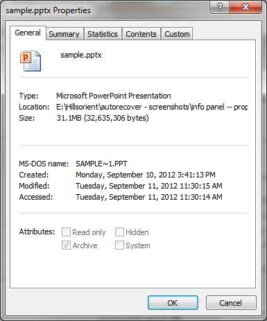 Properties dialog-box