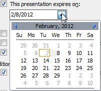 Calender flyout Calender flyout