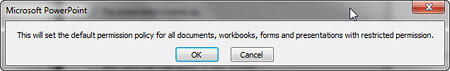PowerPoint message window PowerPoint message window