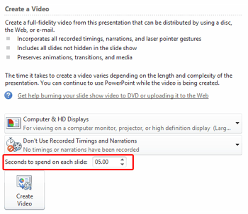 Export a Presentation to a Video Clip in PowerPoint 2010 for Windows