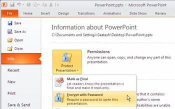 Learn PowerPoint 2010: Encrypt with Password