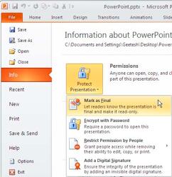 Learn PowerPoint 2010: Mark as Final