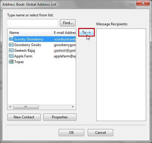 Address Book dialog box Address Book dialog box