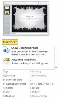 Learn PowerPoint 2010 for Windows: Properties of a Presentation
