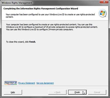 Windows Rights Management service activation completed