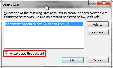 Select User dialog box