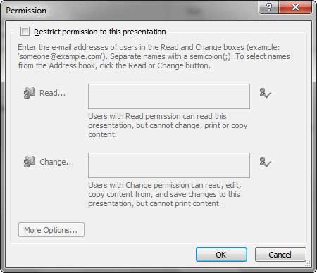 Permission dialog box