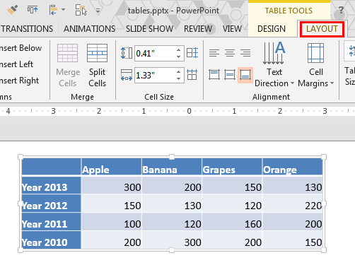 what is a column in powerpoint