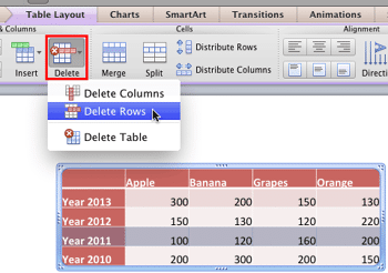 Add and Remove Table Rows and Columns in PowerPoint 2011 for Mac