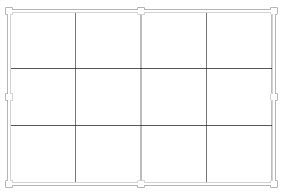 Table with distributed rows and columns Table with distributed rows and columns