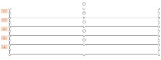 Table covered by the animated rectangles