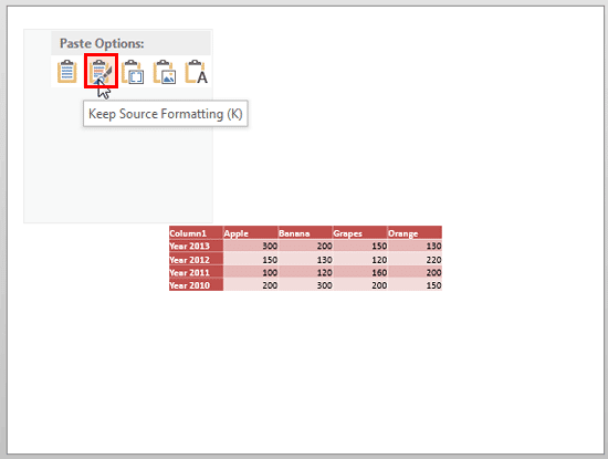 Keep Source Formatting (K) option