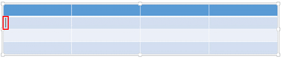 Click inside the table cell to establish the insertion point