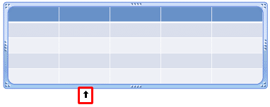 Cursor changed to an arrow pointing the column