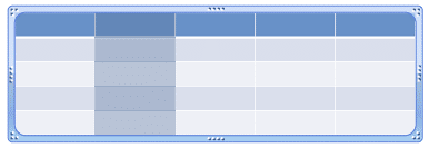 Table Column selected Table Column selected