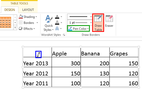 Cursor changed to a Pencil icon Cursor changed to a Pencil icon