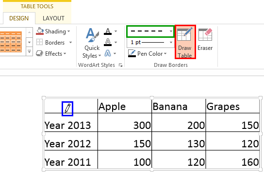 Cursor changed to a Pencil icon Cursor changed to a Pencil icon