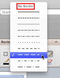 Line Style pop up menu Line Style pop up menu