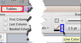 Click the down-arrow beside the Line Color button Click the down-arrow beside the Line Color button