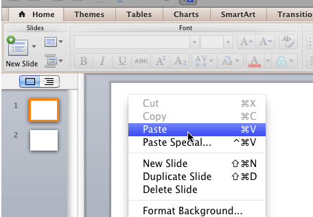 Excel table (or content) being pasted into PowerPoint slide