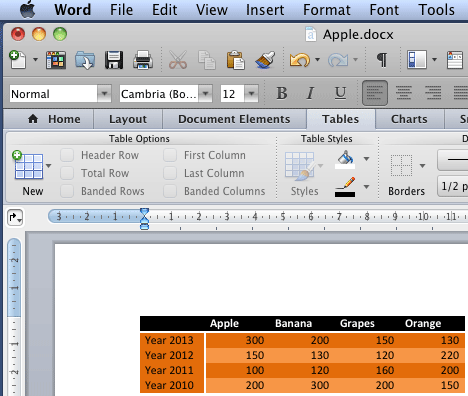 Word Table Word Table
