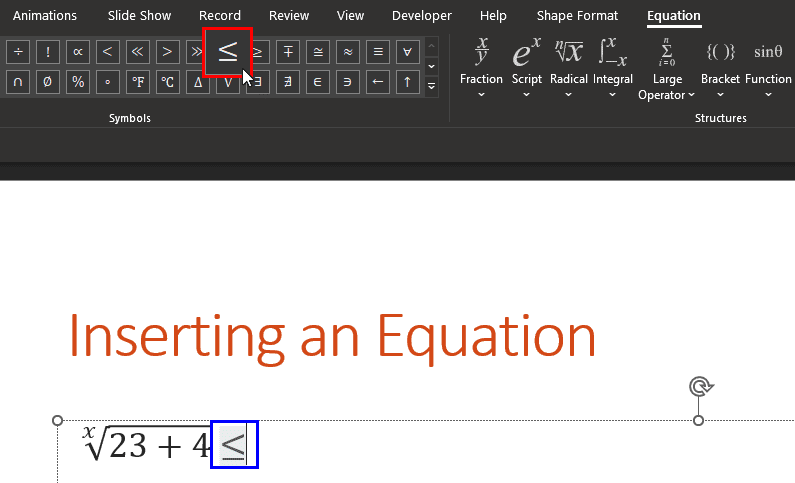 You can add operators and other symbols in your equation You can add operators and other symbols in your equation