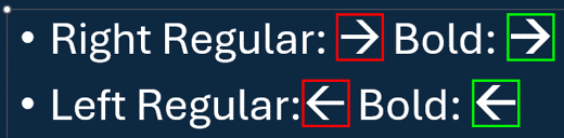 Insert Arrow Symbols in PowerPoint 365 for Windows