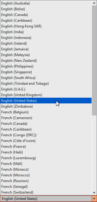 Use another language for the spell check