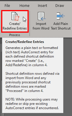 Restore AutoCorrect entries from a backup
