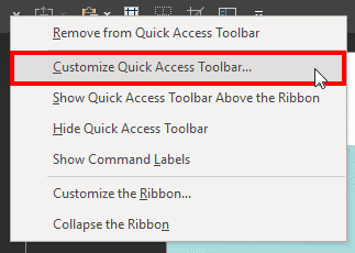 Customize the Quick Access Toolbar in PowerPoint
