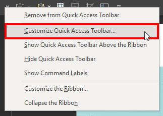 Customize the Quick Access Toolbar in PowerPoint Customize the Quick Access Toolbar in PowerPoint