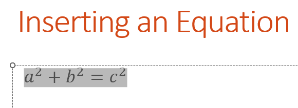 Insert Equations in PowerPoint for Windows