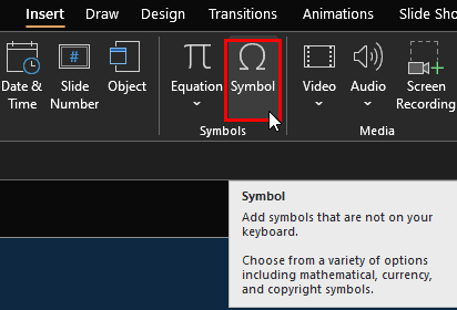 Insert Symbol Insert Symbol