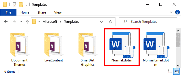 Find your default Word template