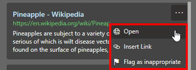 Menu options for Web search in PowerPoint 365 Menu options for Web search in PowerPoint 365